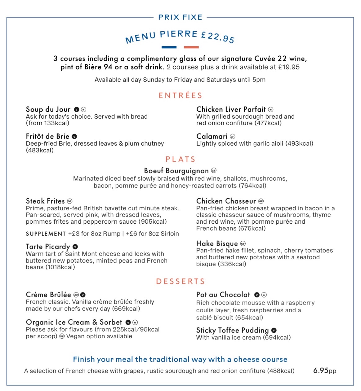 Bistrot Pierre Eastbourne menu